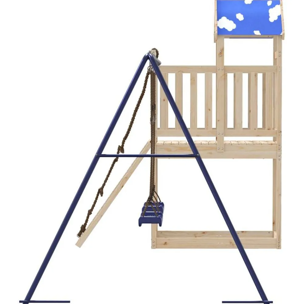vidaXL Estructuras Para Juegos Al Aire Libre-Parque infantil de exterior de madera maciza de pino
