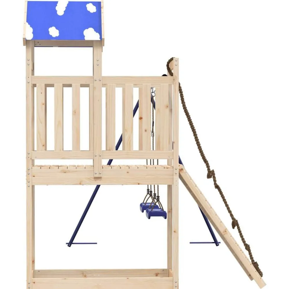 vidaXL Estructuras Para Juegos Al Aire Libre-Parque infantil de exterior de madera maciza de pino
