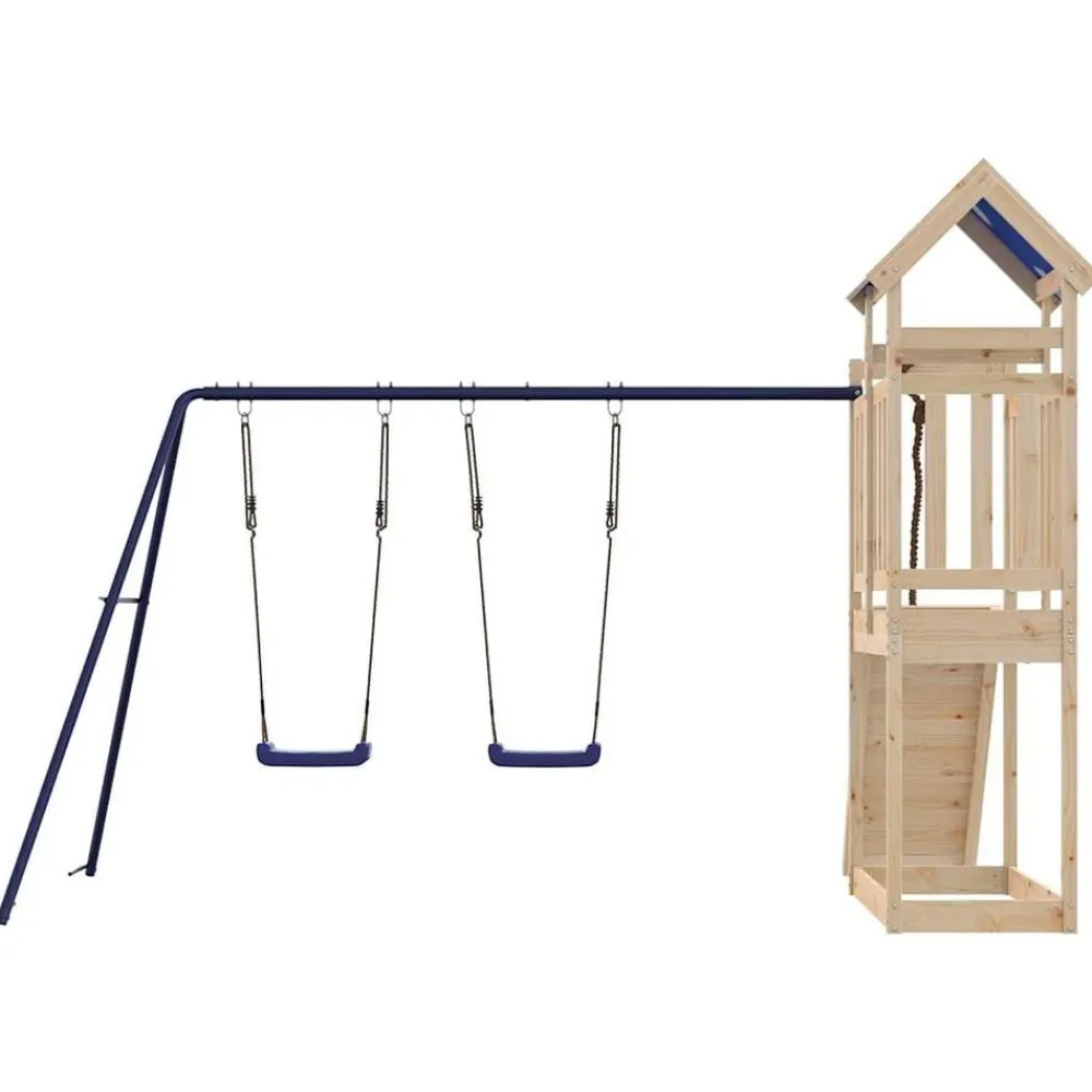 vidaXL Estructuras Para Juegos Al Aire Libre-Parque infantil de exterior de madera maciza de pino