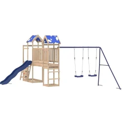 vidaXL Estructuras Para Juegos Al Aire Libre-Parque infantil de exterior de madera maciza de pino
