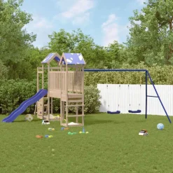 vidaXL Estructuras Para Juegos Al Aire Libre-Parque infantil de exterior de madera maciza de pino