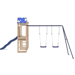 vidaXL Estructuras Para Juegos Al Aire Libre-Parque infantil de exterior de madera maciza de pino