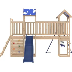 vidaXL Estructuras Para Juegos Al Aire Libre-Parque infantil de exterior de madera maciza de pino