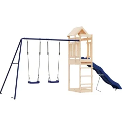vidaXL Estructuras Para Juegos Al Aire Libre-Parque infantil de exterior madera maciza de pino