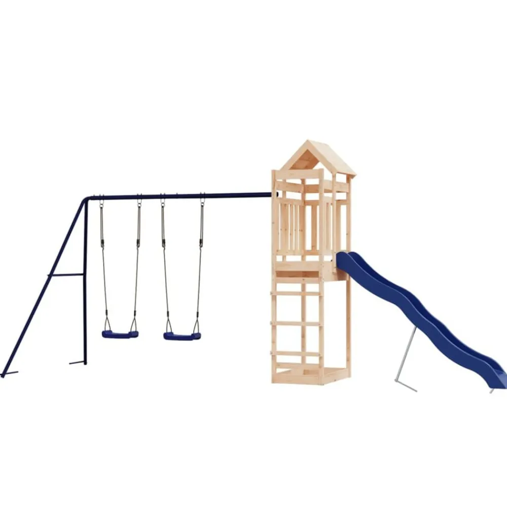 vidaXL Estructuras Para Juegos Al Aire Libre-Parque infantil de exterior madera maciza de pino