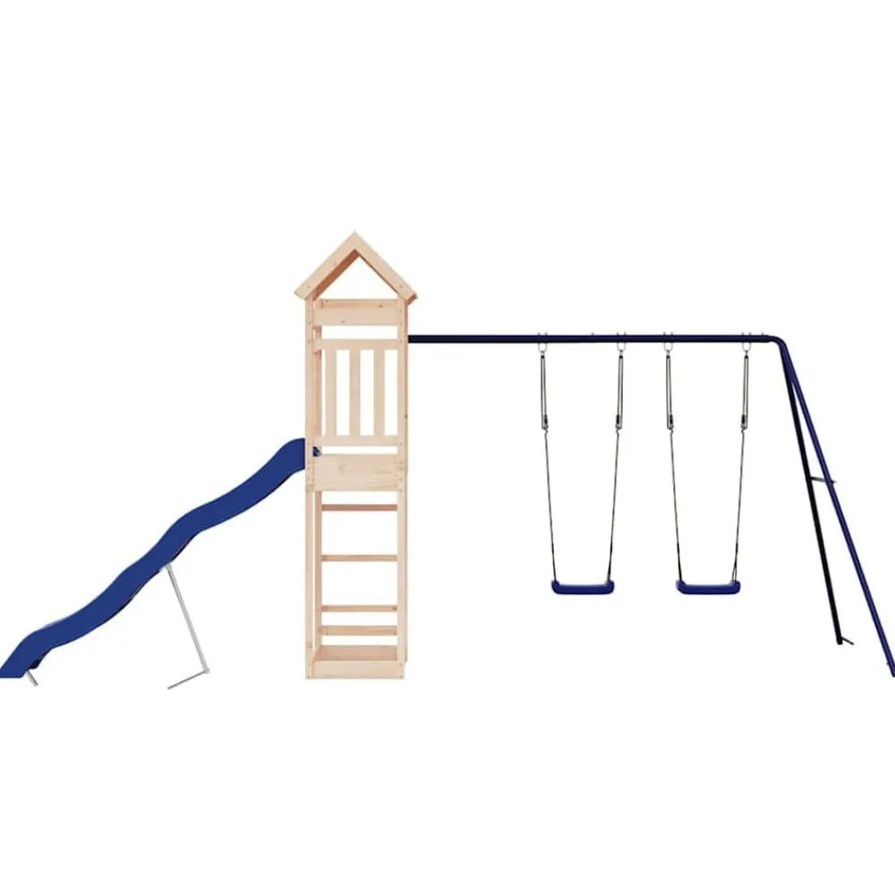 vidaXL Estructuras Para Juegos Al Aire Libre-Parque infantil de exterior madera maciza de pino