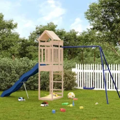 vidaXL Estructuras Para Juegos Al Aire Libre-Parque infantil de exterior madera maciza de pino