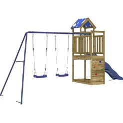 vidaXL Estructuras Para Juegos Al Aire Libre-Parque infantil de exterior madera de pino impregnada