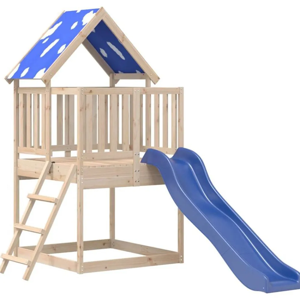 vidaXL Parque infantil de exterior de madera maciza de pino Hot