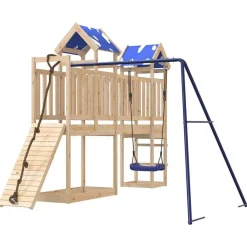 vidaXL Estructuras Para Juegos Al Aire Libre-Parque infantil de exterior de madera maciza de pino