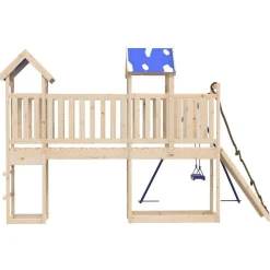 vidaXL Estructuras Para Juegos Al Aire Libre-Parque infantil de exterior de madera maciza de pino