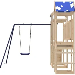 vidaXL Estructuras Para Juegos Al Aire Libre-Parque infantil de exterior de madera maciza de pino