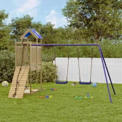 vidaXL Estructuras Para Juegos Al Aire Libre-Parque infantil de exterior madera de pino impregnada
