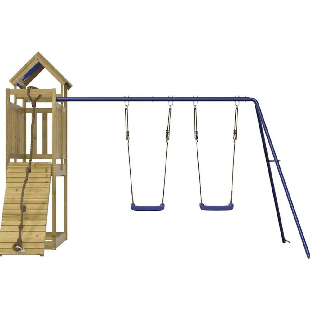 vidaXL Estructuras Para Juegos Al Aire Libre-Parque infantil de exterior madera de pino impregnada
