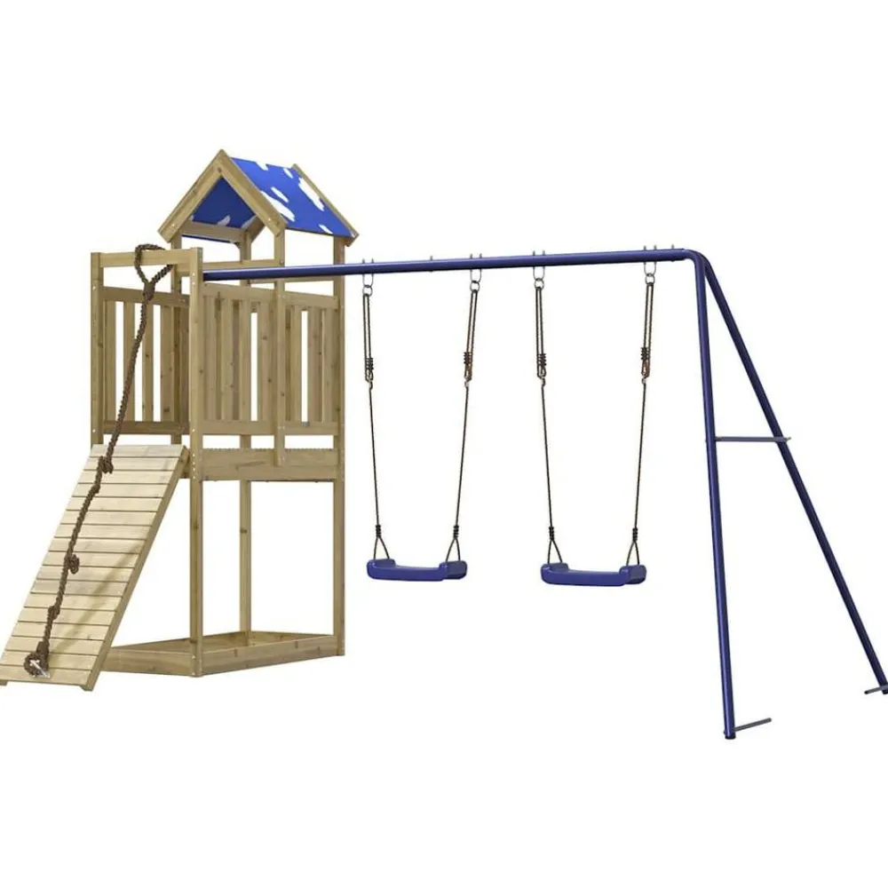 vidaXL Estructuras Para Juegos Al Aire Libre-Parque infantil de exterior madera de pino impregnada