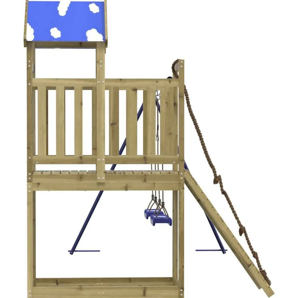 vidaXL Estructuras Para Juegos Al Aire Libre-Parque infantil de exterior madera de pino impregnada