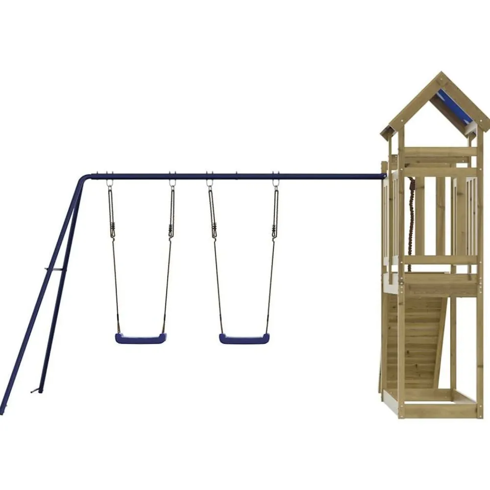 vidaXL Estructuras Para Juegos Al Aire Libre-Parque infantil de exterior madera de pino impregnada