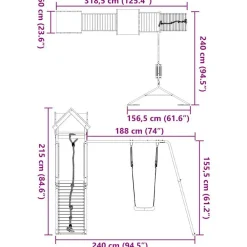vidaXL Estructuras Para Juegos Al Aire Libre-Parque infantil de exterior madera maciza Douglas3156935