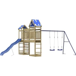 vidaXL Estructuras Para Juegos Al Aire Libre-Parque infantil de exterior madera de pino impregnada