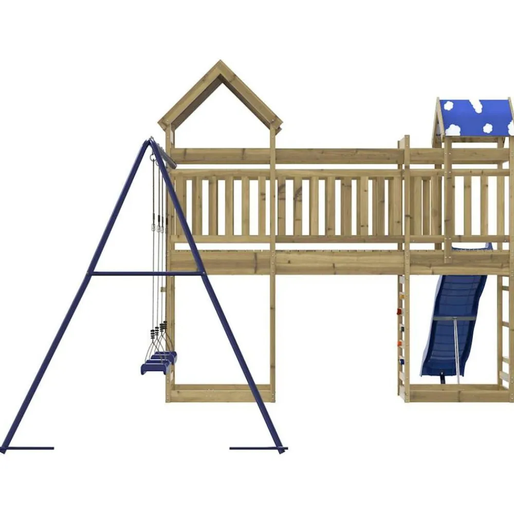 vidaXL Estructuras Para Juegos Al Aire Libre-Parque infantil de exterior madera de pino impregnada