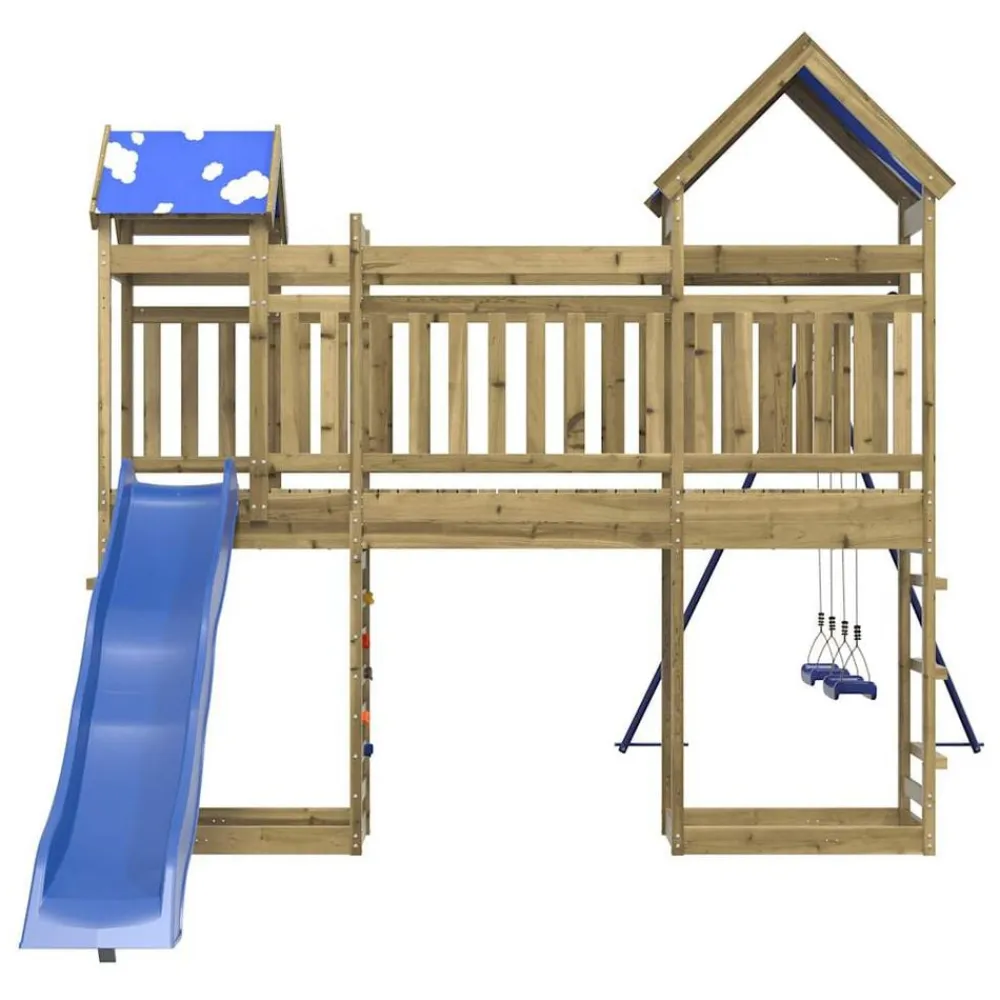 vidaXL Estructuras Para Juegos Al Aire Libre-Parque infantil de exterior madera de pino impregnada