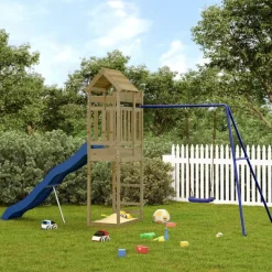 vidaXL Estructuras Para Juegos Al Aire Libre-Parque infantil de exterior madera de pino impregnada