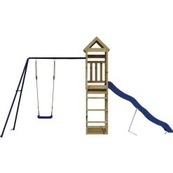 vidaXL Estructuras Para Juegos Al Aire Libre-Parque infantil de exterior madera de pino impregnada