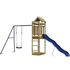 vidaXL Estructuras Para Juegos Al Aire Libre-Parque infantil de exterior madera de pino impregnada