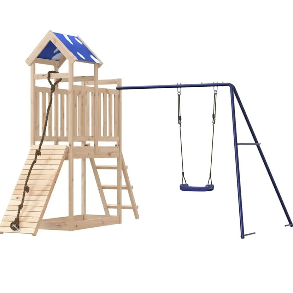 vidaXL Parque infantil de exterior de madera maciza de pino Discount