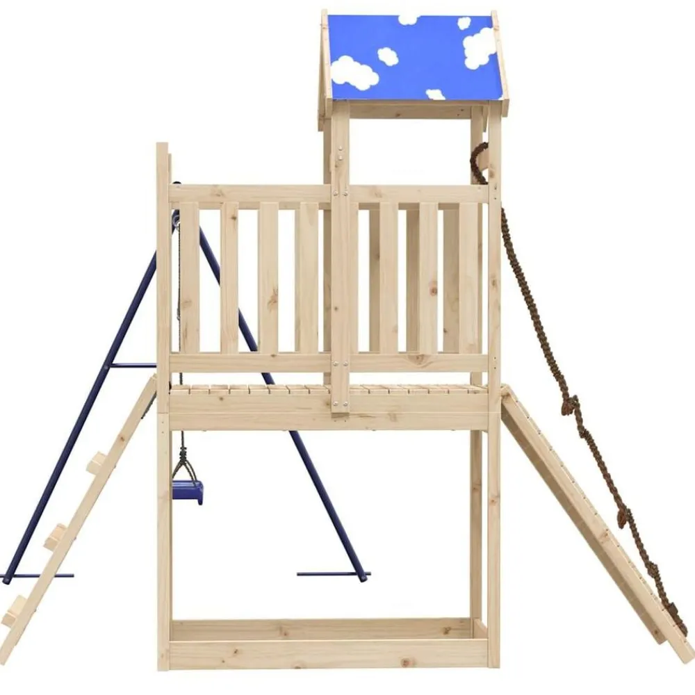 vidaXL Parque infantil de exterior de madera maciza de pino Discount