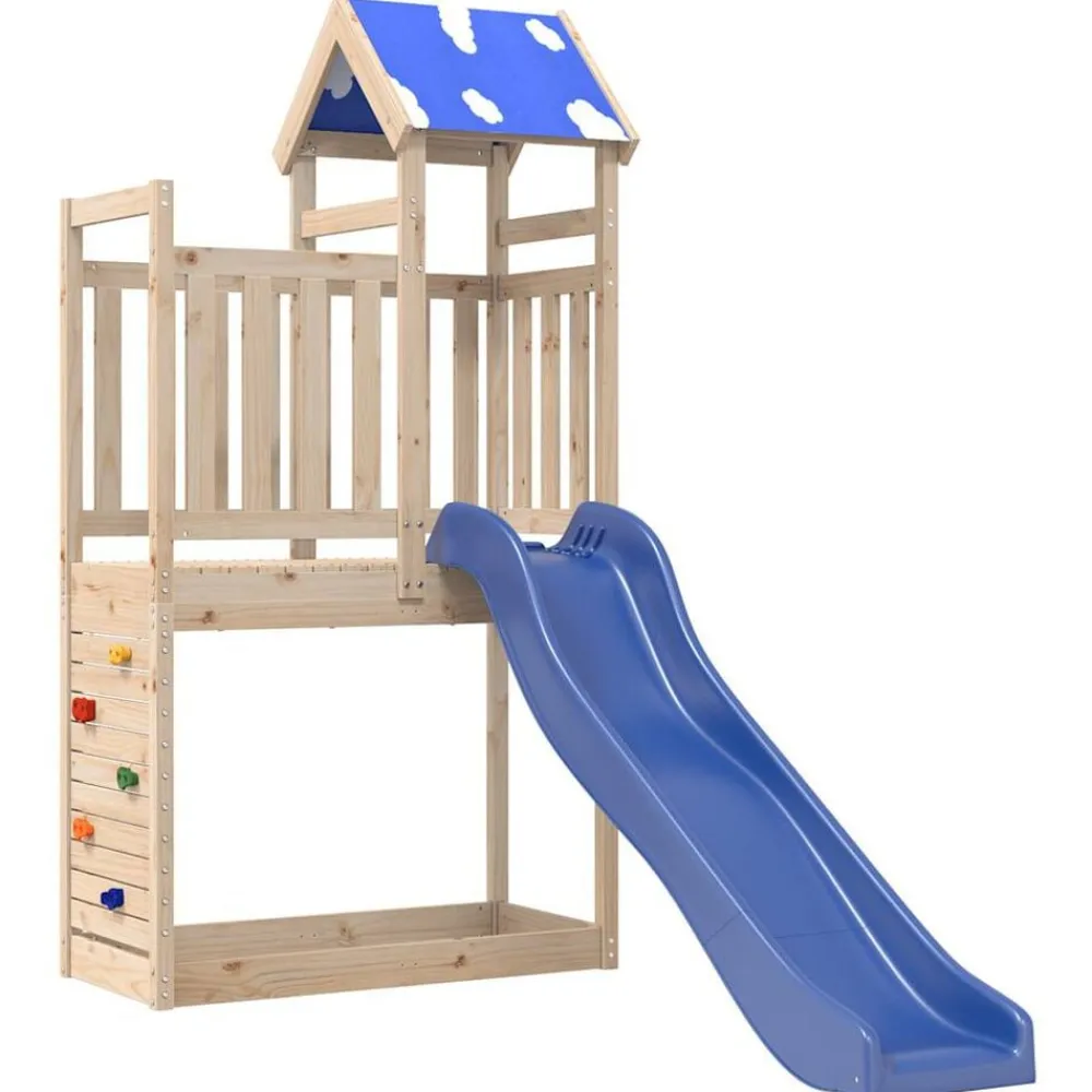 vidaXL Estructuras Para Juegos Al Aire Libre-Parque infantil de exterior de madera maciza de pino