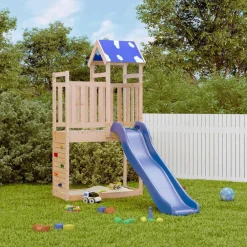 vidaXL Estructuras Para Juegos Al Aire Libre-Parque infantil de exterior de madera maciza de pino