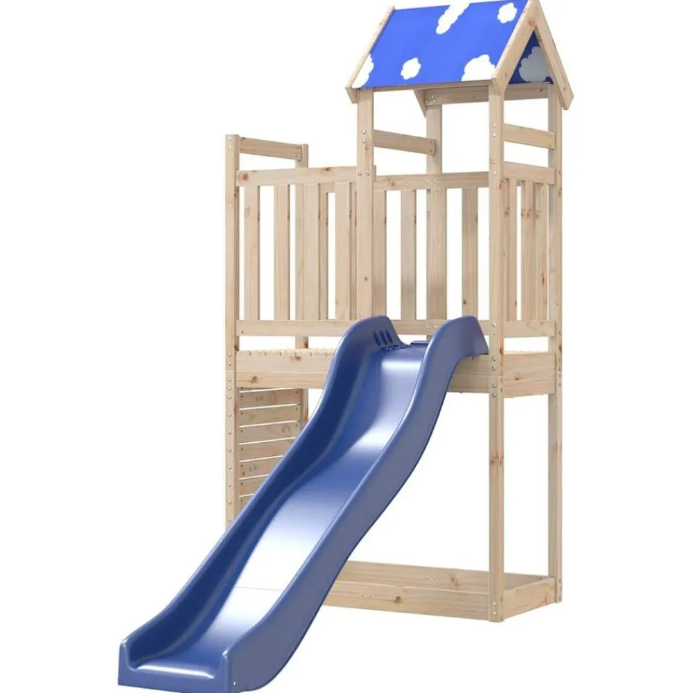 vidaXL Estructuras Para Juegos Al Aire Libre-Parque infantil de exterior de madera maciza de pino