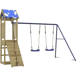 vidaXL Estructuras Para Juegos Al Aire Libre-Parque infantil de exterior madera de pino impregnada