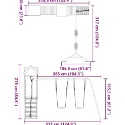 vidaXL Estructuras Para Juegos Al Aire Libre-Parque infantil de exterior madera maciza Douglas3156935