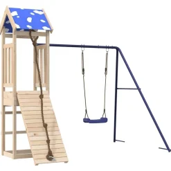 vidaXL Estructuras Para Juegos Al Aire Libre-Parque infantil de exterior de madera maciza de pino