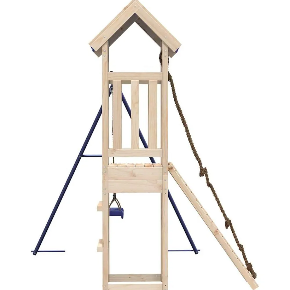 vidaXL Estructuras Para Juegos Al Aire Libre-Parque infantil de exterior de madera maciza de pino