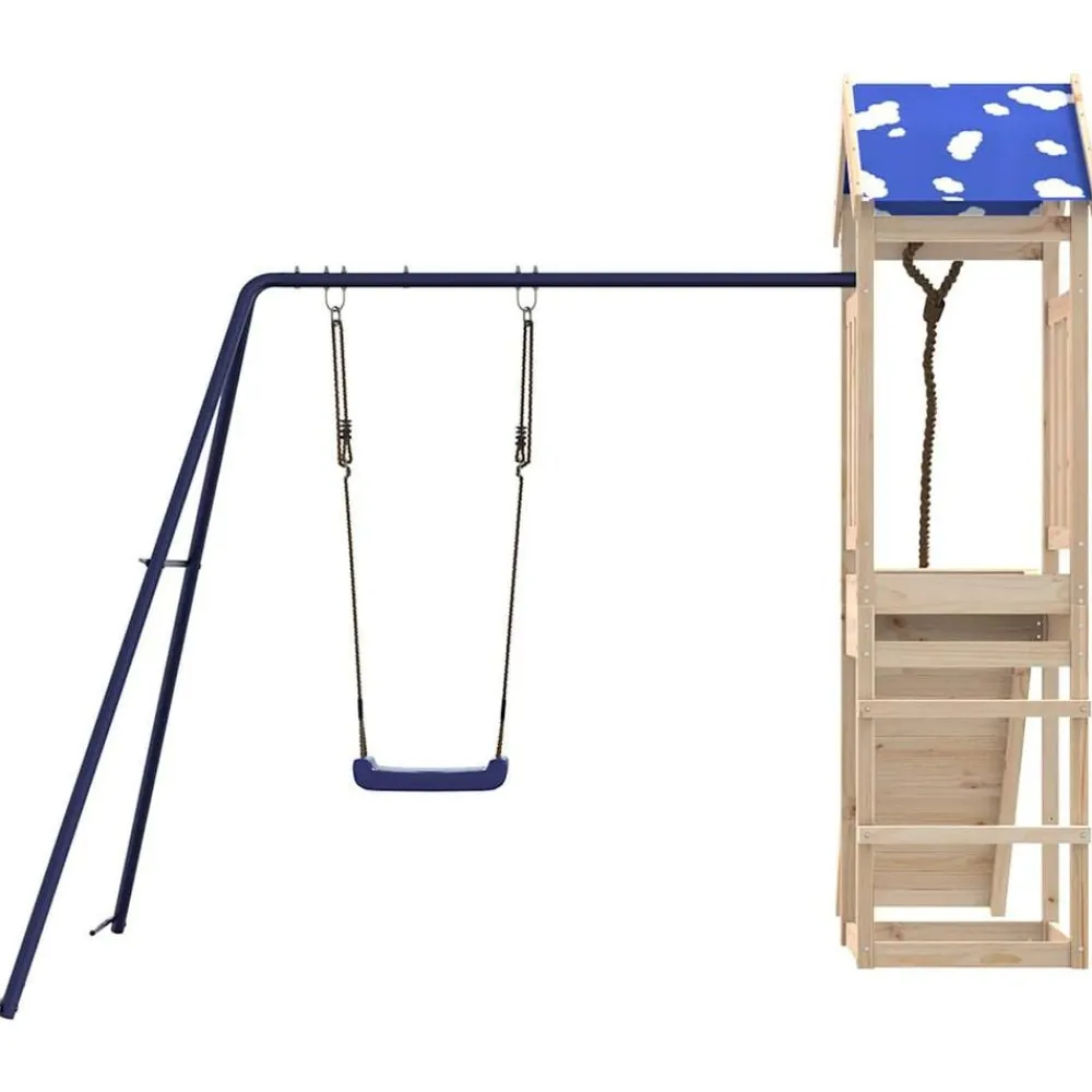 vidaXL Estructuras Para Juegos Al Aire Libre-Parque infantil de exterior de madera maciza de pino