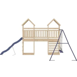 vidaXL Estructuras Para Juegos Al Aire Libre-Parque infantil de exterior de madera maciza de pino