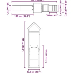 vidaXL Parque infantil de exterior madera de pino impregnada New