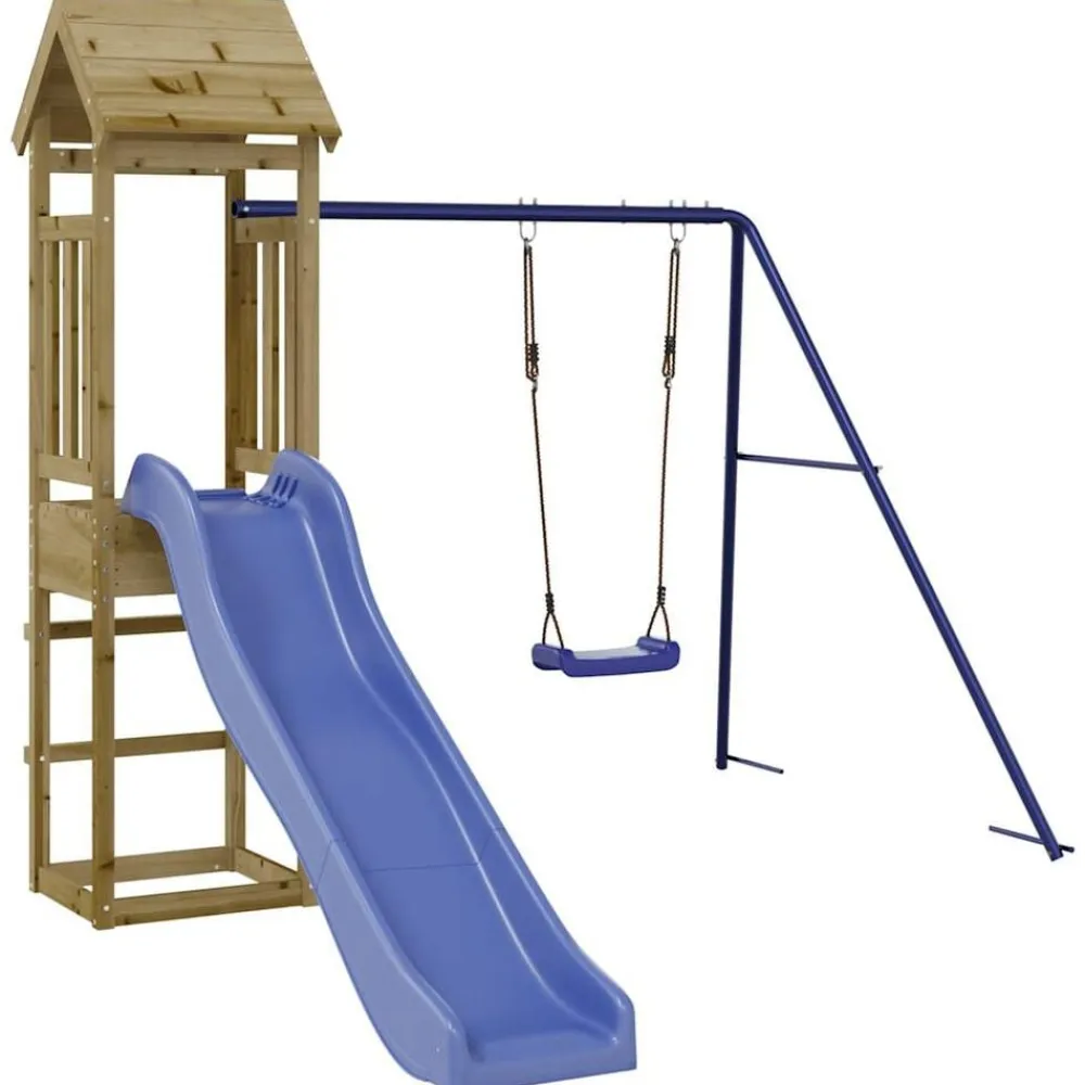vidaXL Estructuras Para Juegos Al Aire Libre-Parque infantil de exterior madera de pino impregnada