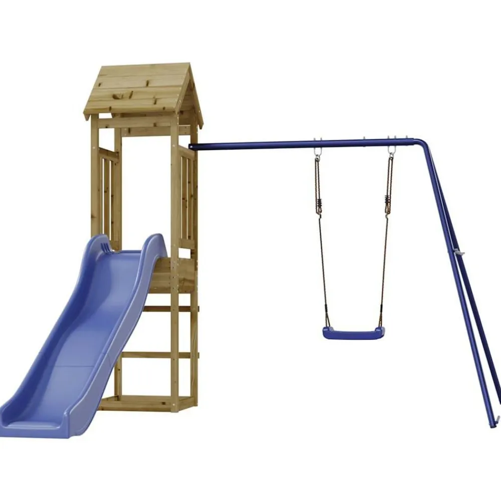 vidaXL Estructuras Para Juegos Al Aire Libre-Parque infantil de exterior madera de pino impregnada
