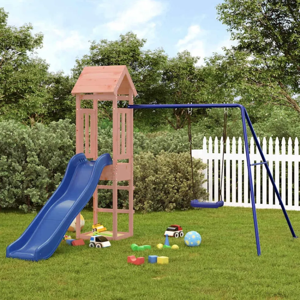 vidaXL Parque infantil de exterior madera maciza Douglas Discount