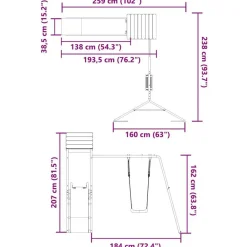 vidaXL Parque infantil de exterior madera maciza Douglas Discount