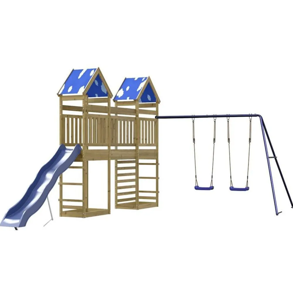 vidaXL Parque infantil de exterior madera de pino impregnada New