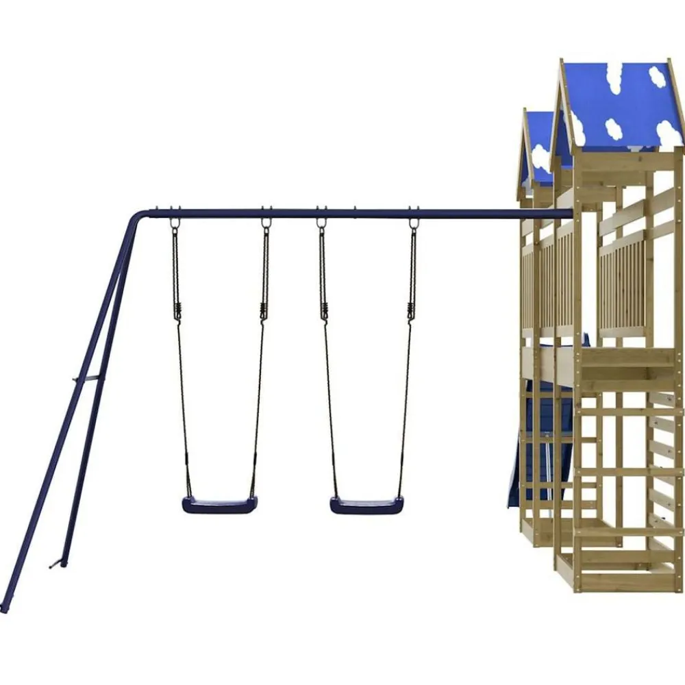 vidaXL Parque infantil de exterior madera de pino impregnada New