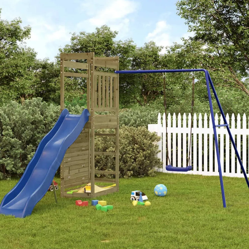 vidaXL Parque infantil de exterior madera de pino impregnada Sale