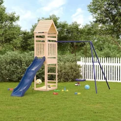 vidaXL Estructuras Para Juegos Al Aire Libre-Parque infantil de exterior madera maciza de pino