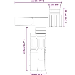 vidaXL Estructuras Para Juegos Al Aire Libre-Parque infantil de exterior madera de pino impregnada