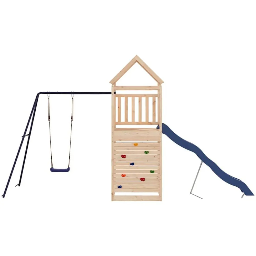 vidaXL Estructuras Para Juegos Al Aire Libre-Parque infantil de exterior madera maciza de pino